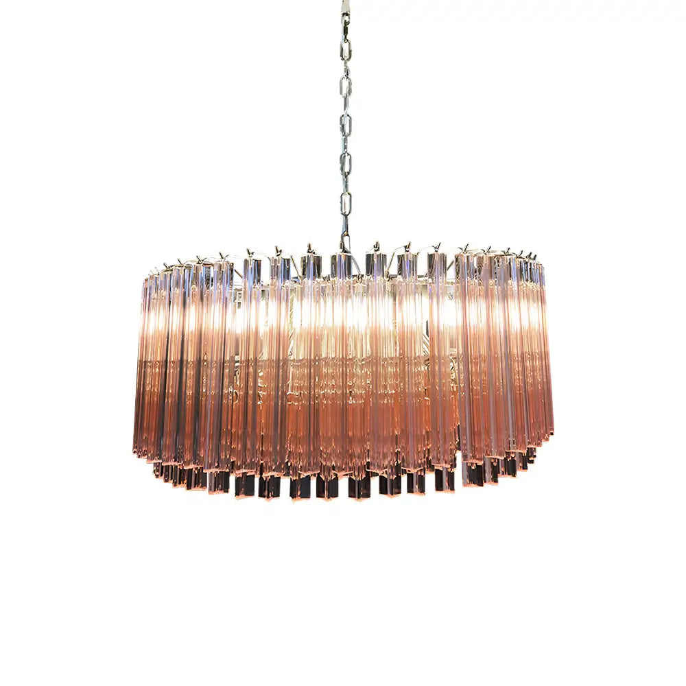 Murano Triedri Round Prisms Pink Chandelier product image