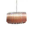 Murano Triedri Round Prisms Pink Chandelier by Bling Lighting Studio