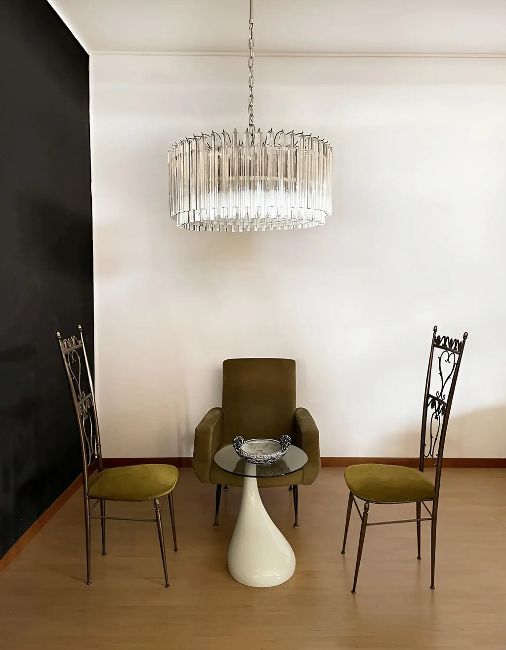 Murano Round Prisms Transparent Chandelier additional product view