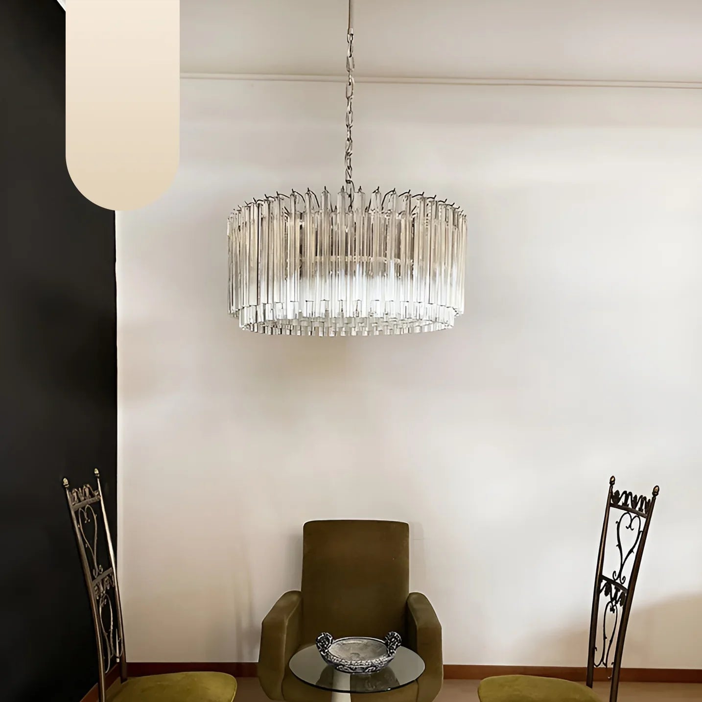 Murano Round Prisms Transparent Chandelier product image
