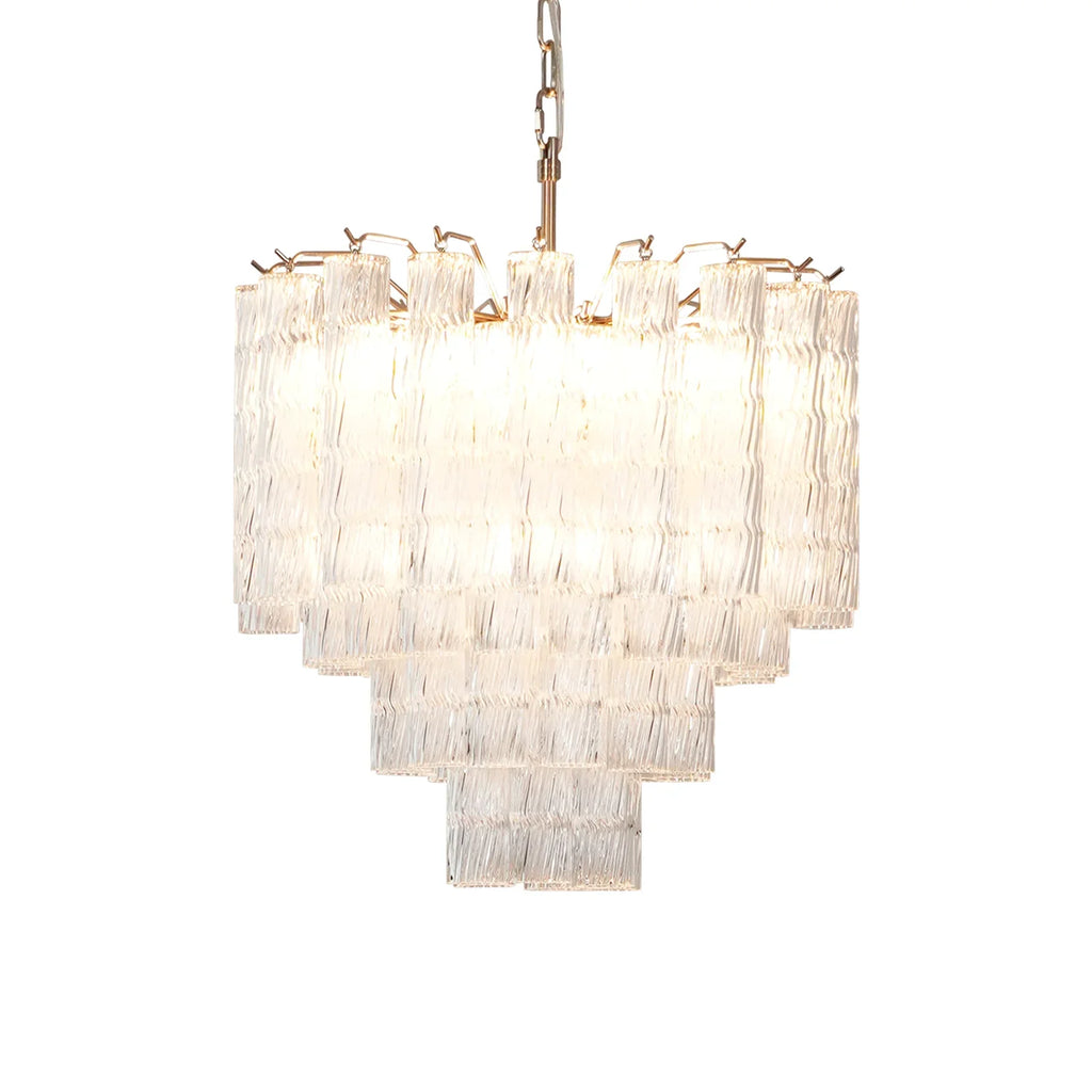 Murano Wave Glass Tube Chandelier by Bling Lighting Studio