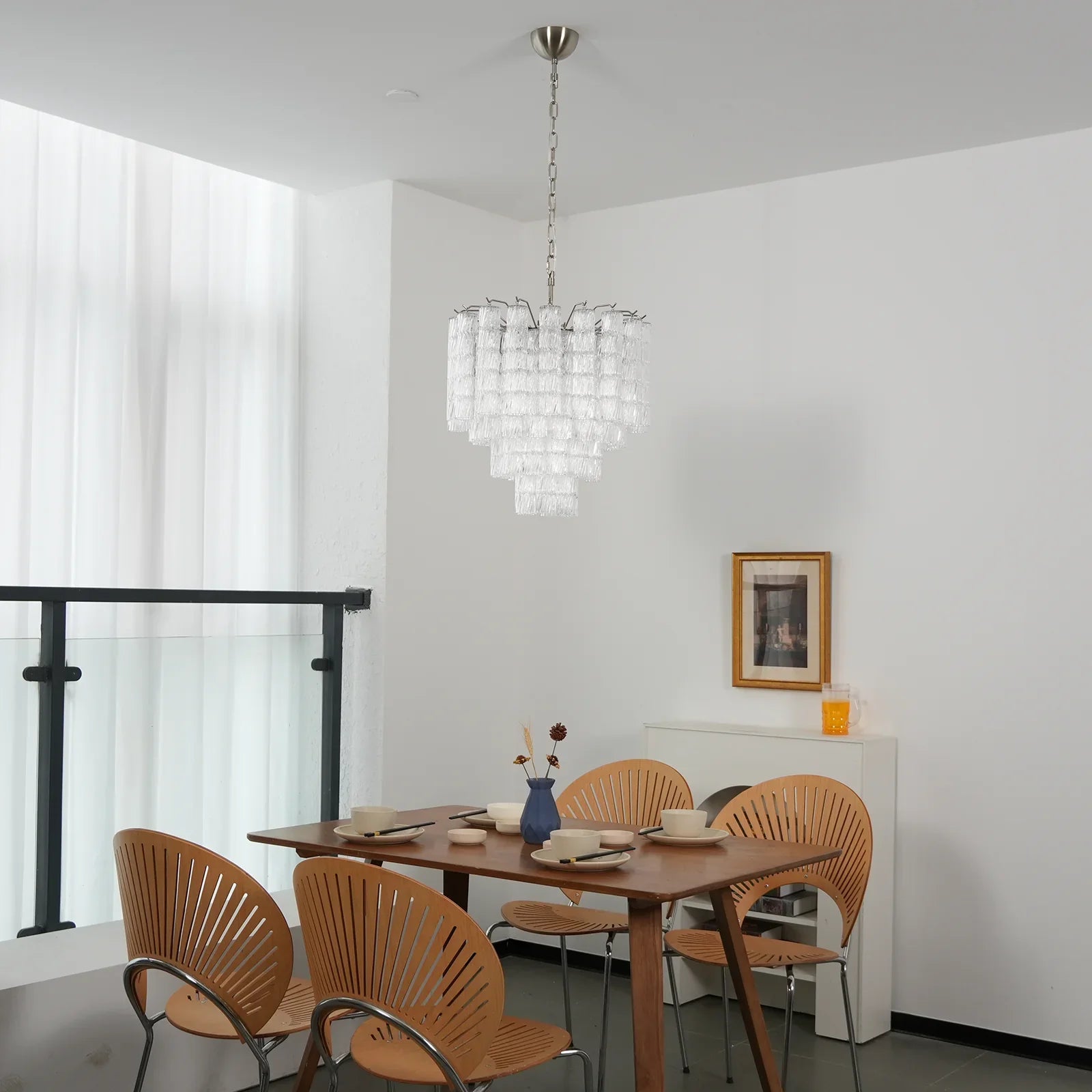 Murano Wave Glass Tube Chandelier product image