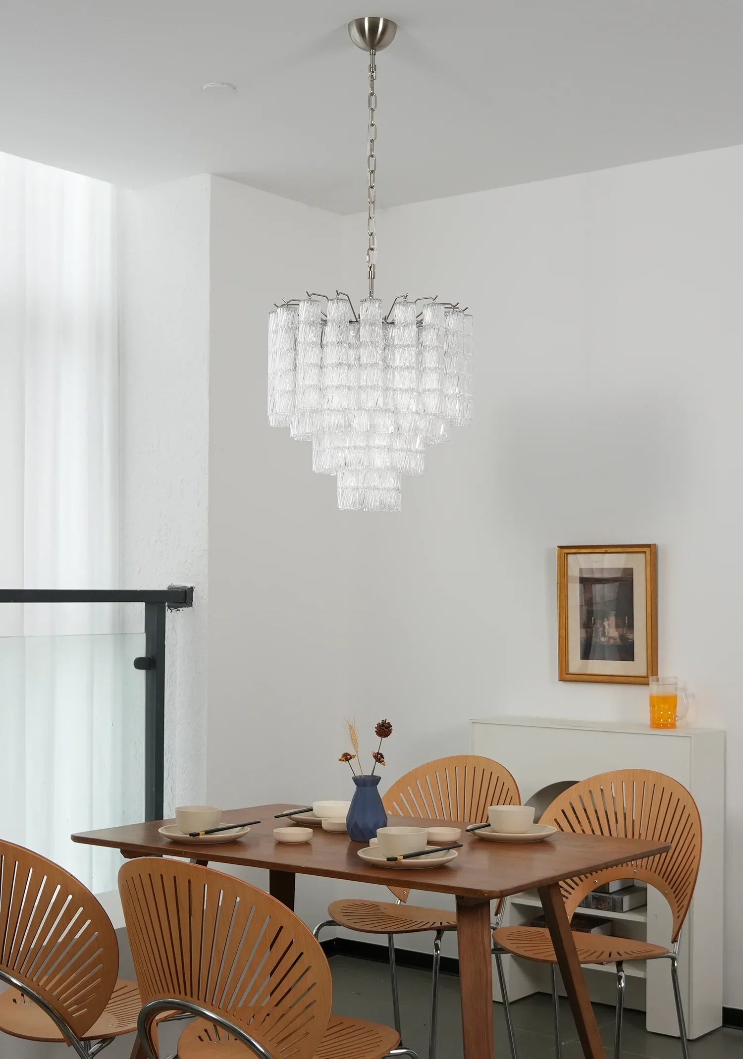 Murano Wave Glass Tube Chandelier product image