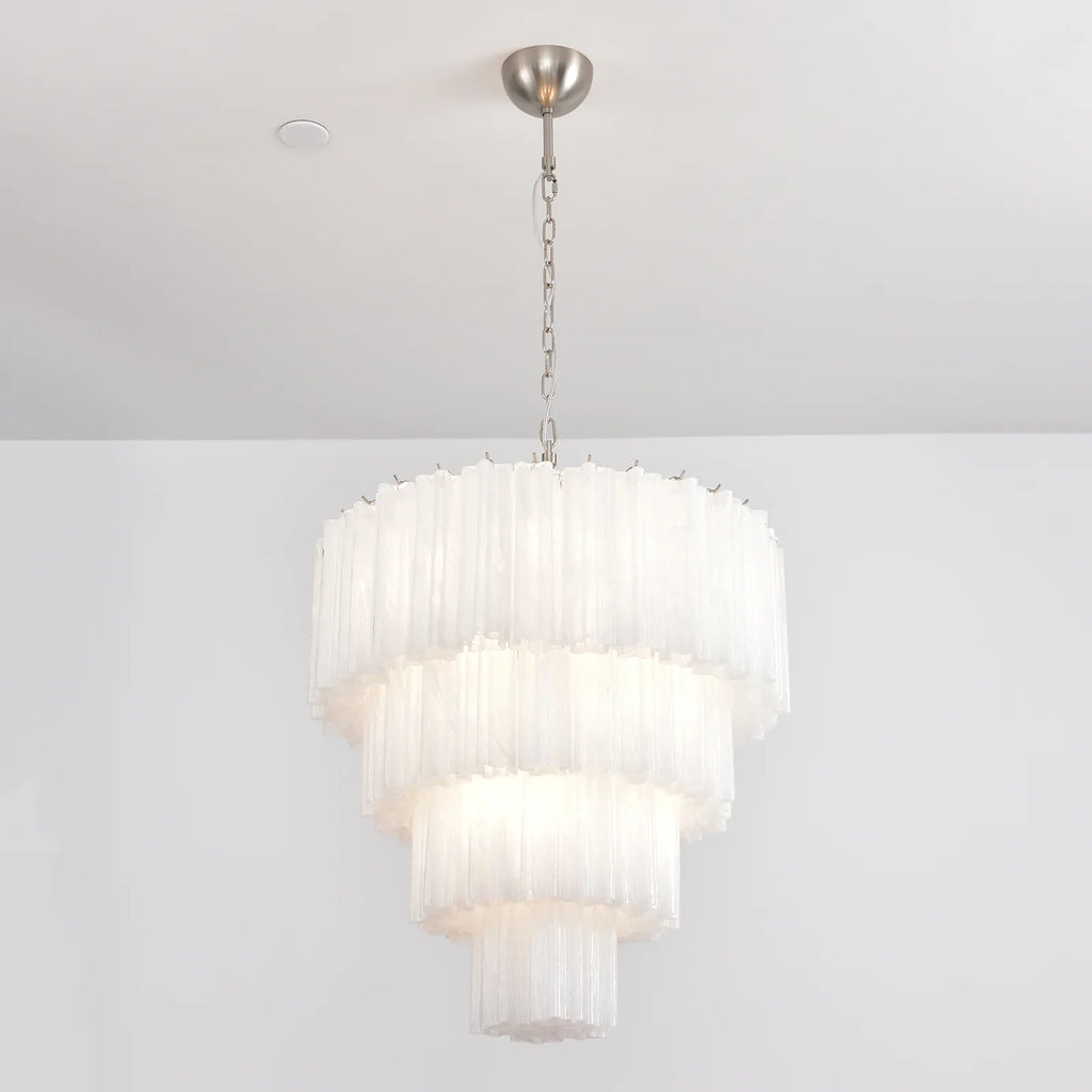 Murano White Glass Tubes Chandelier product image