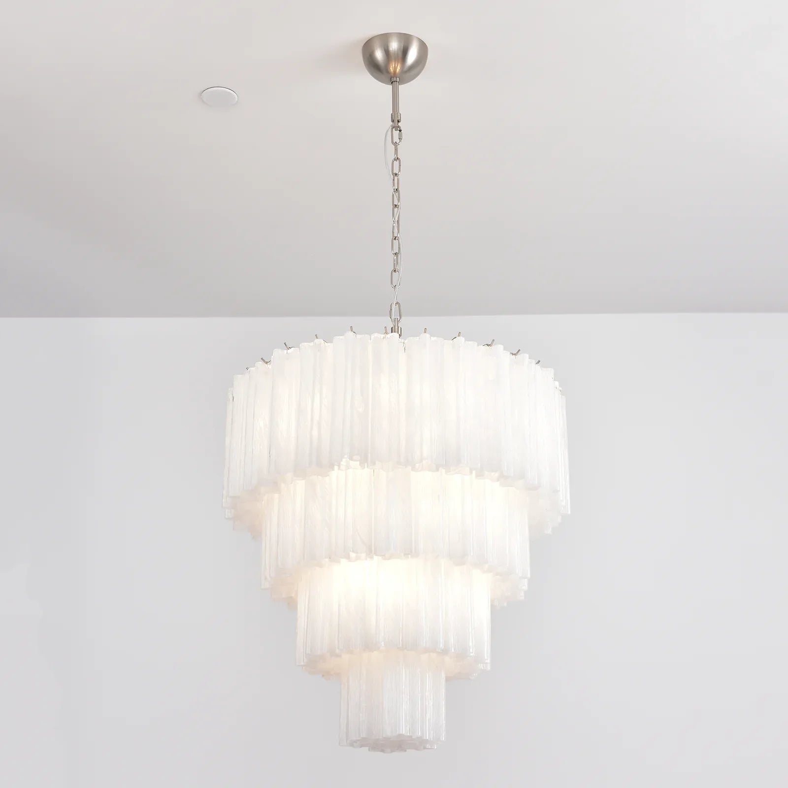 Murano White Glass Tubes Chandelier product image