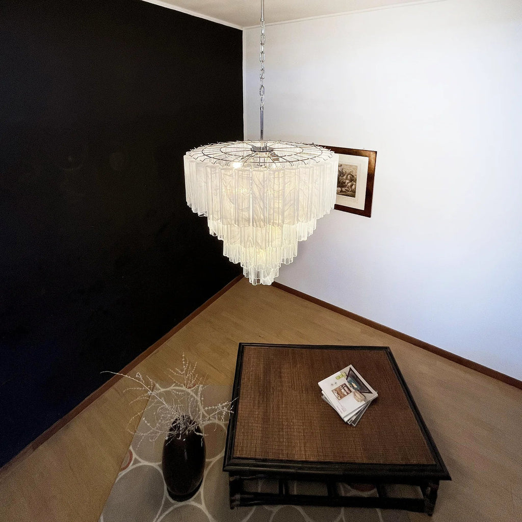 Murano White Glass Tubes Chandelier product image