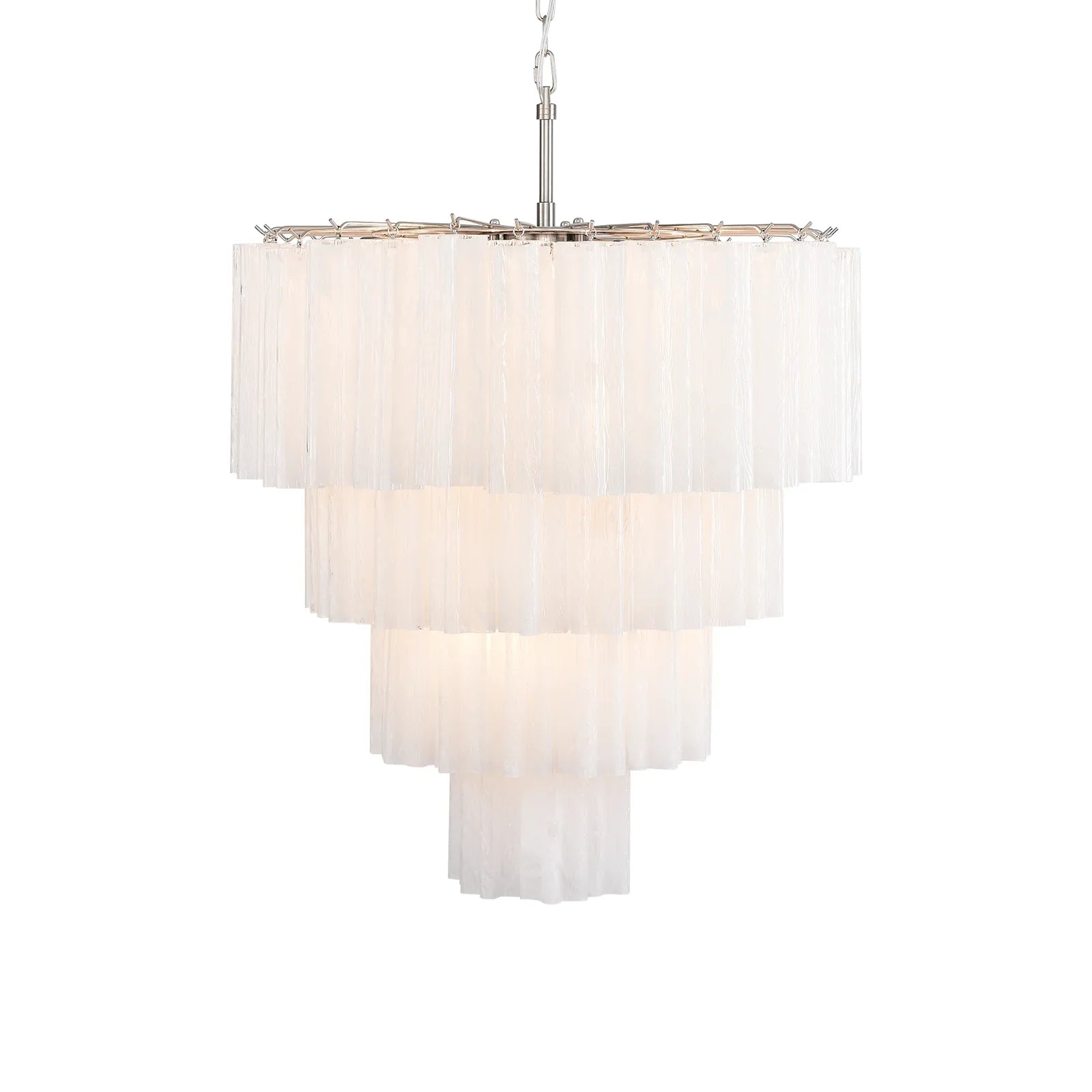 Murano White Glass Tubes Chandelier product image