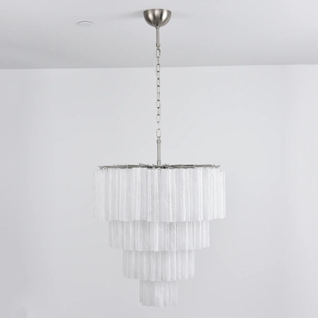 Murano White Glass Tubes Chandelier product image