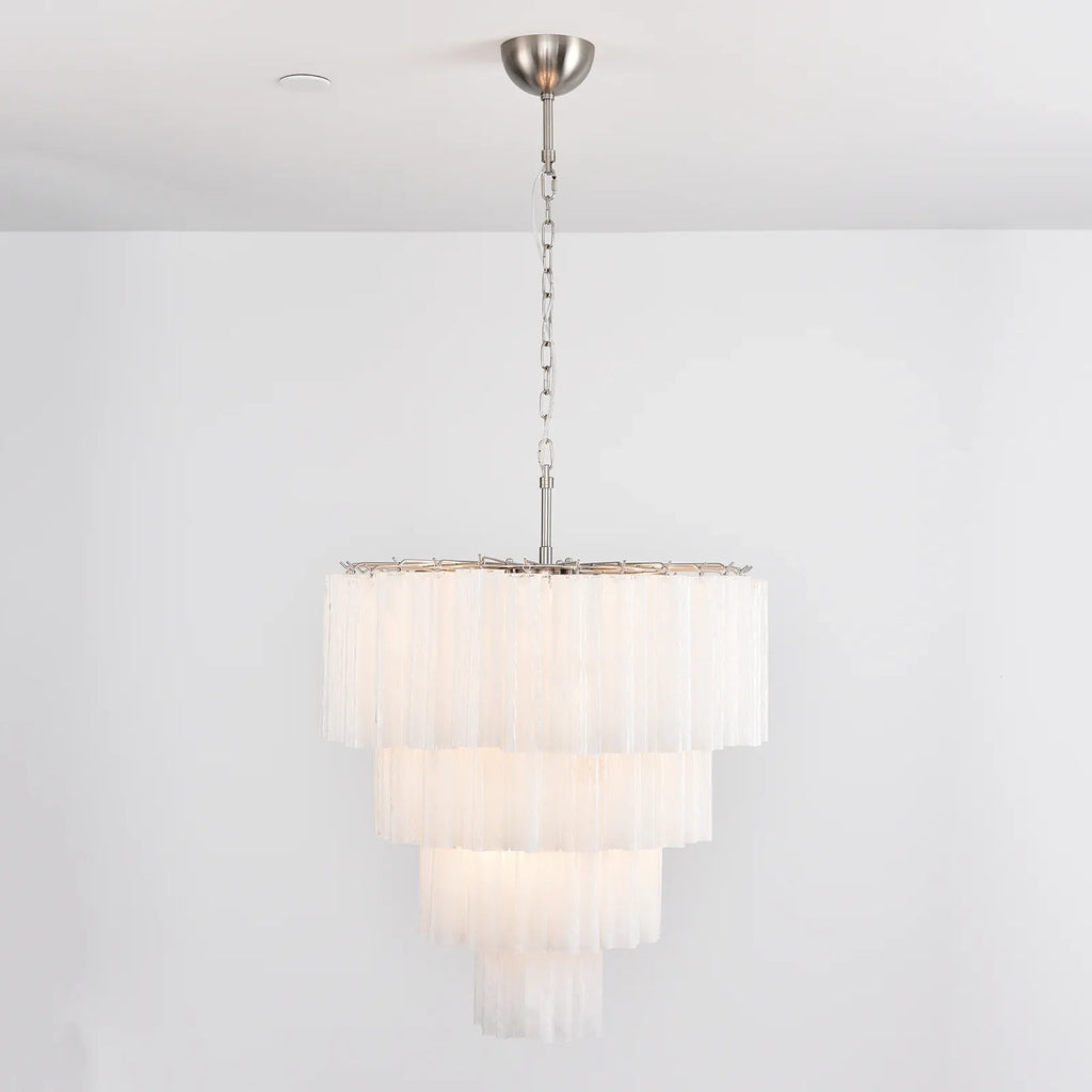 Murano White Glass Tubes Chandelier product image