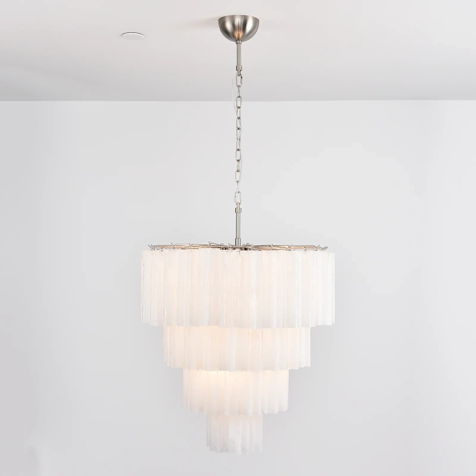 Murano White Glass Tubes Chandelier product image