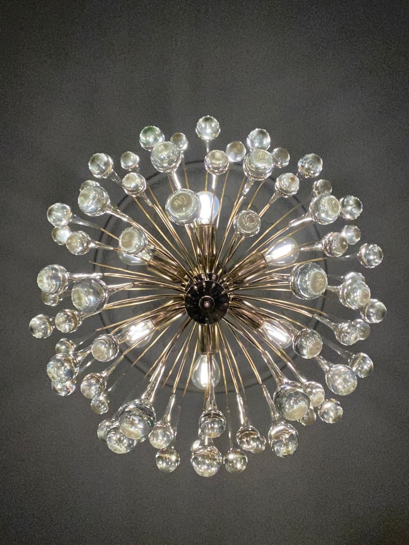 Vintage – Murano chandelier – Teardrop – 68 drops – Clear