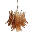 Amber Glass Leaf Chandelier Glass lighting by Bling Lighting Studio