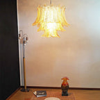 Amber Glass Leaf Chandelier Glass lighting by Bling Lighting Studio