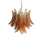 Amber Glass Leaf Chandelier Glass lighting by Bling Lighting Studio