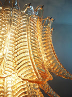Amber Glass Leaf Chandelier Glass lighting by Bling Lighting Studio