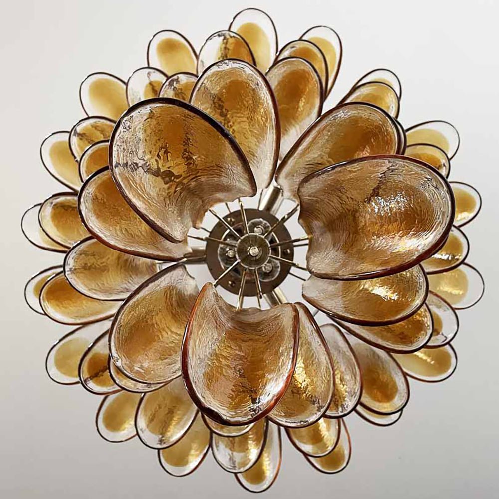Amber Glass Petals Chandelier Glass lighting by Bling Lighting Studio