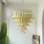 Amber Glass Petals Chandelier Glass lighting by Bling Lighting Studio