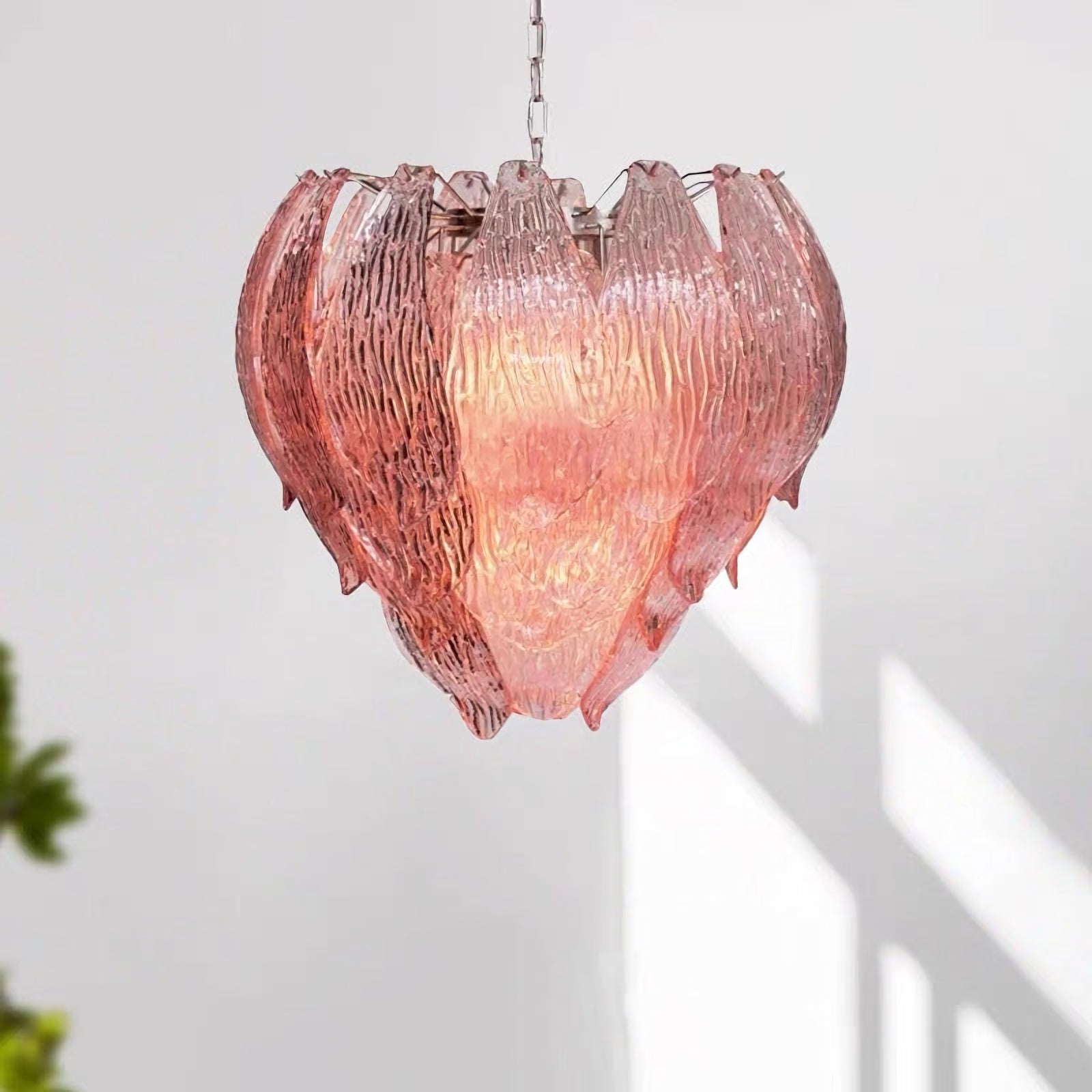Murano Flower Bud Glass Chandelier detail view