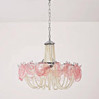Murano Pink Disc Glass Chandelier product image