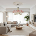 Murano Pink Disc Glass Chandelier additional product view