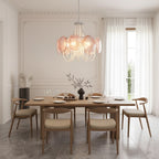 Murano Pink Disc Glass Chandelier product image