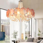 Murano Pink Disc Glass Chandelier product image