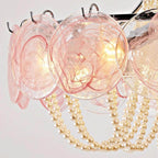 Murano Pink Disc Glass Chandelier product image