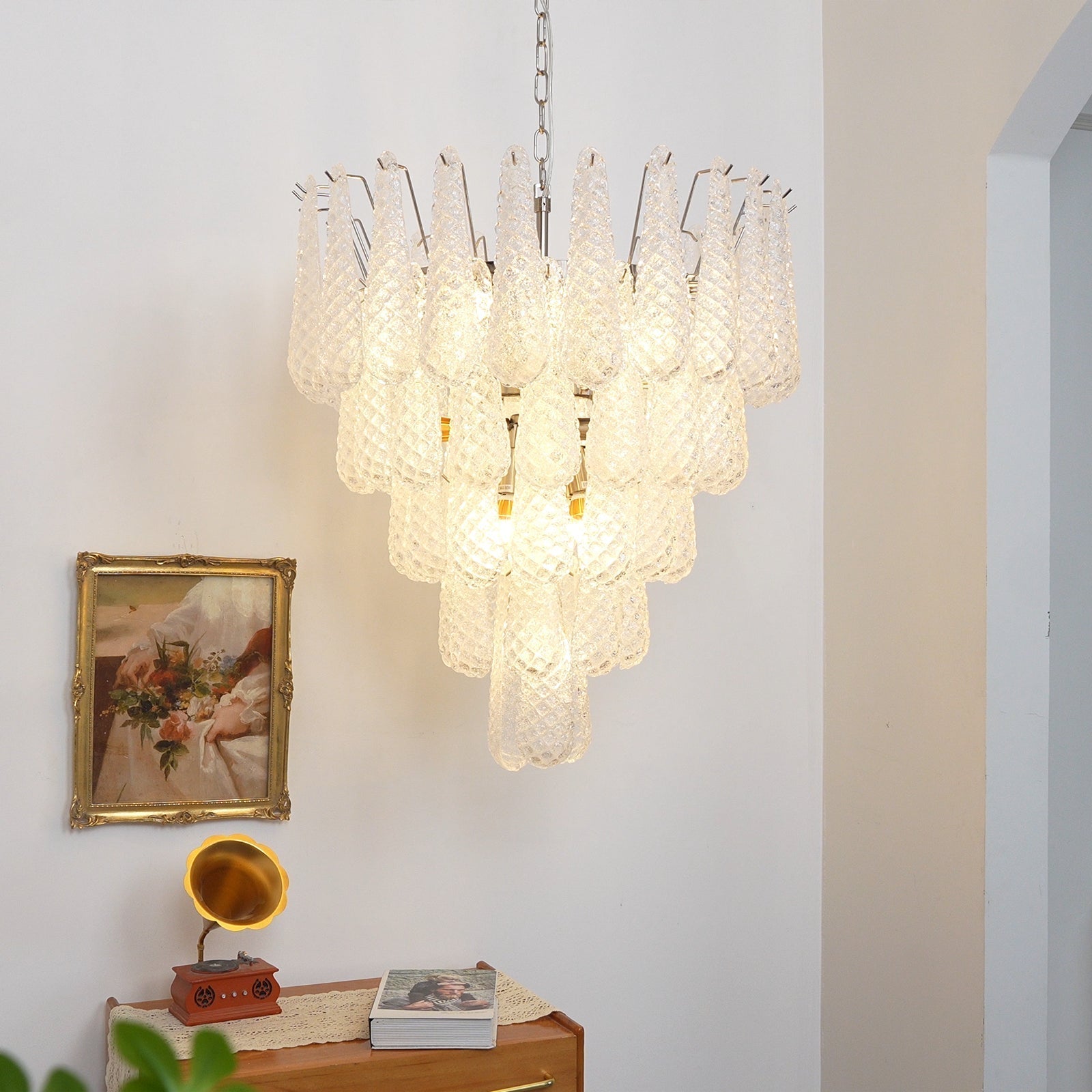 Modern Murano Glass Dewdrop Chandelier product image