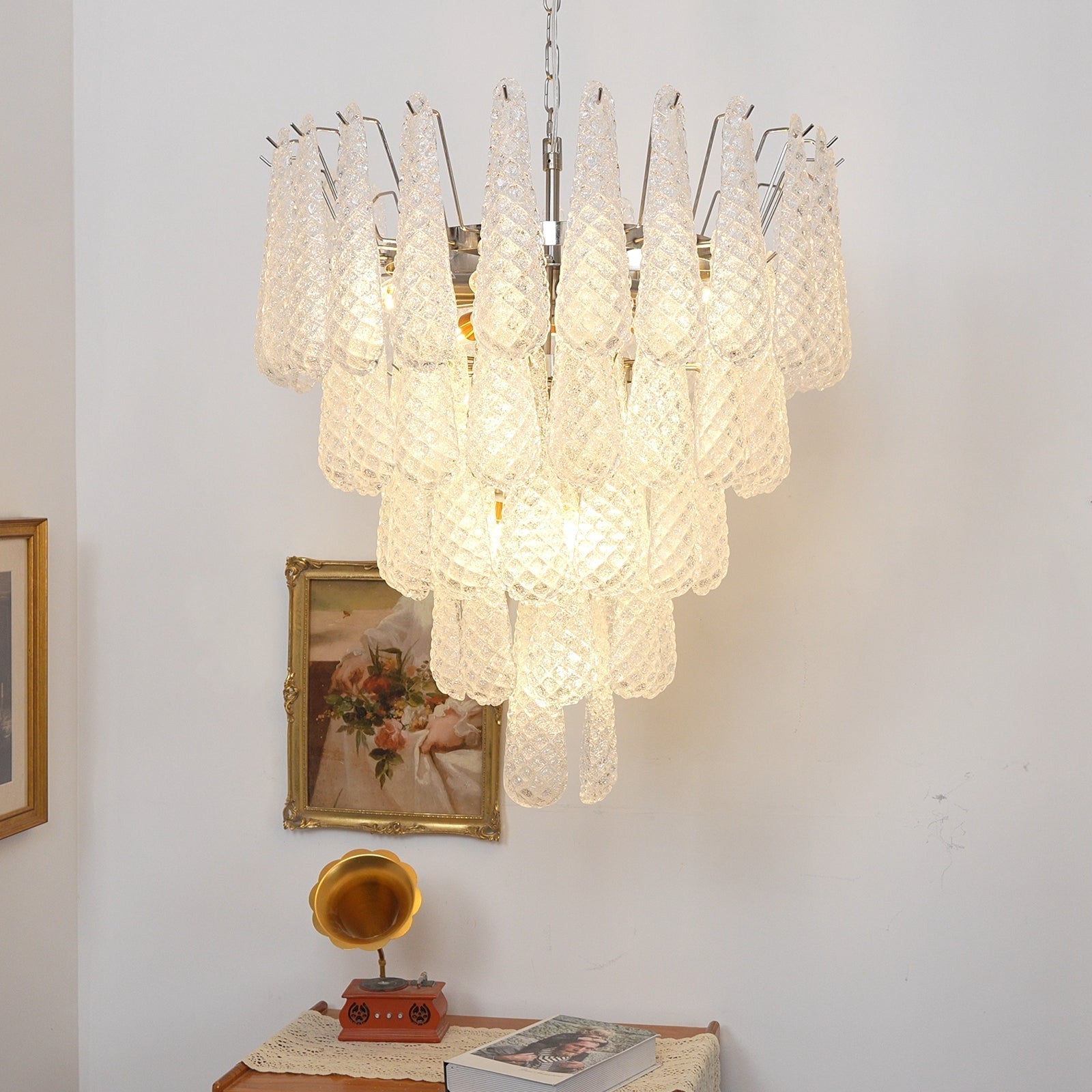 Modern Murano Glass Dewdrop Chandelier product image
