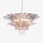Glass Palmette Transparent Chandelier Murano lighting by Bling Lighting Studio