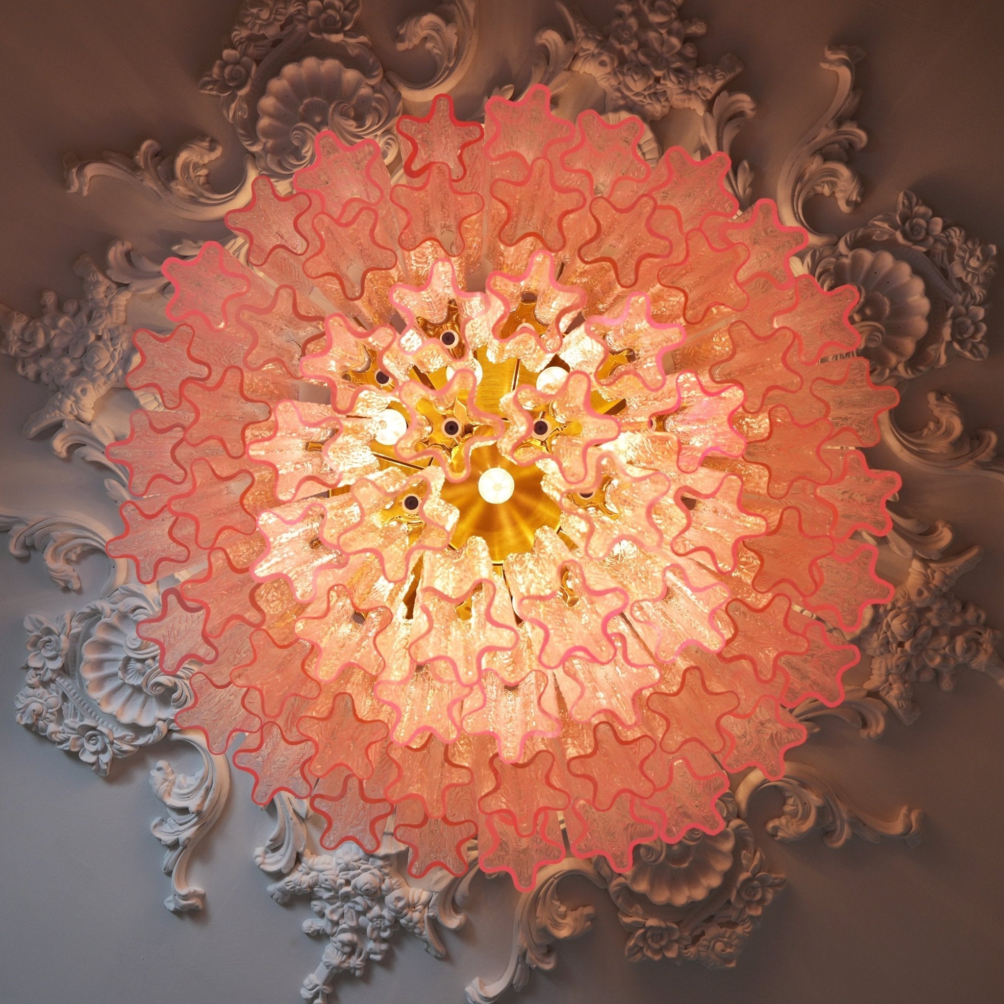 Tubes Pink Glass Ceiling Light Glass lighting by Bling Lighting Studio