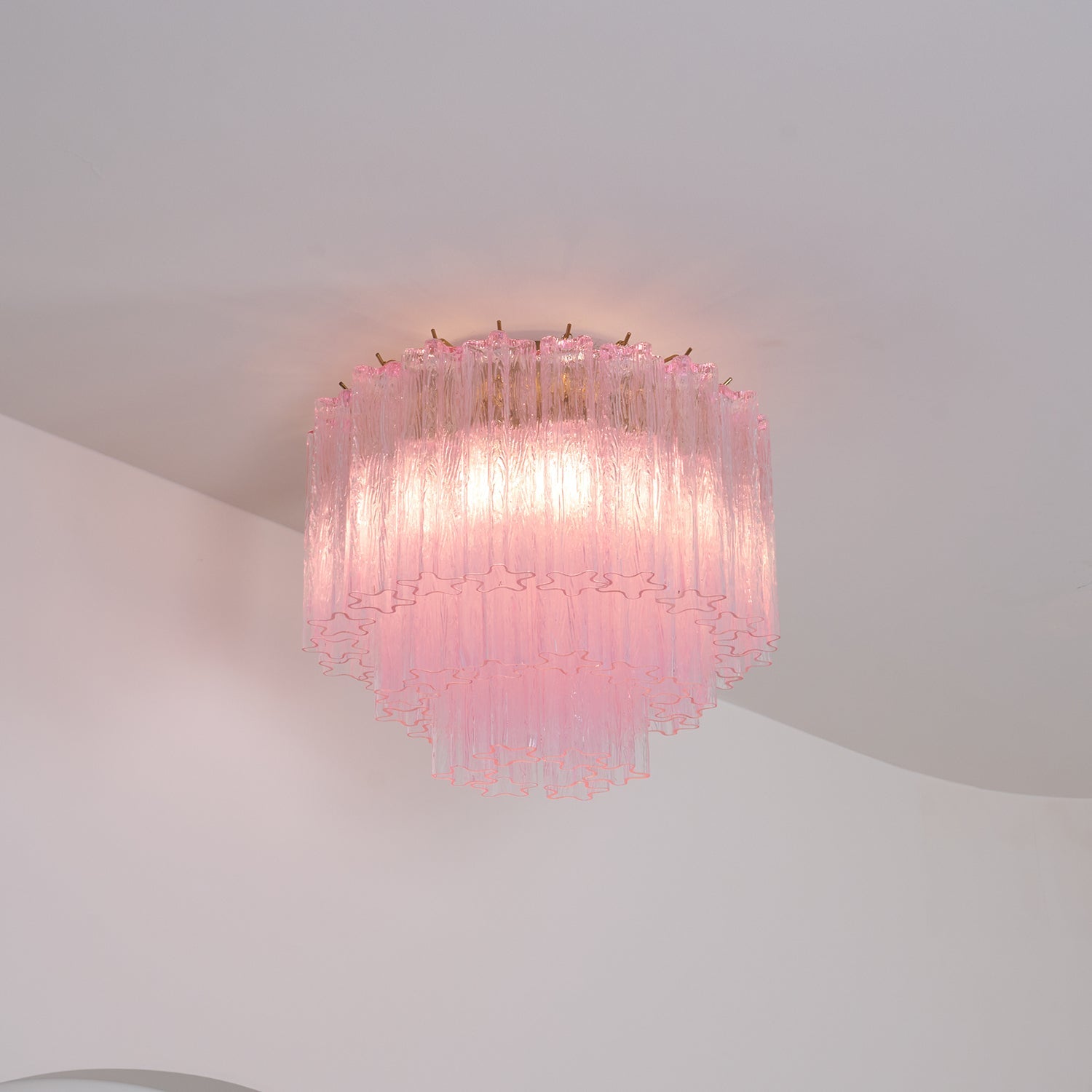 Tubes Pink Glass Ceiling Light Glass lighting by Bling Lighting Studio