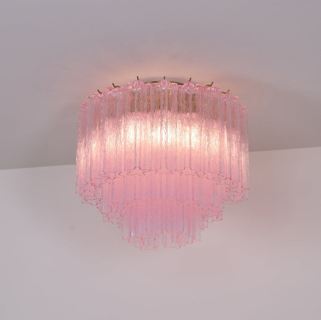 Murano Pink Glass Ceiling Light