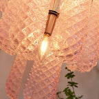 Modern Murano Pink Glass Dewdrop Chandelier product image