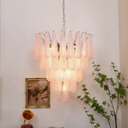 Modern Murano Pink Glass Dewdrop Chandelier product image