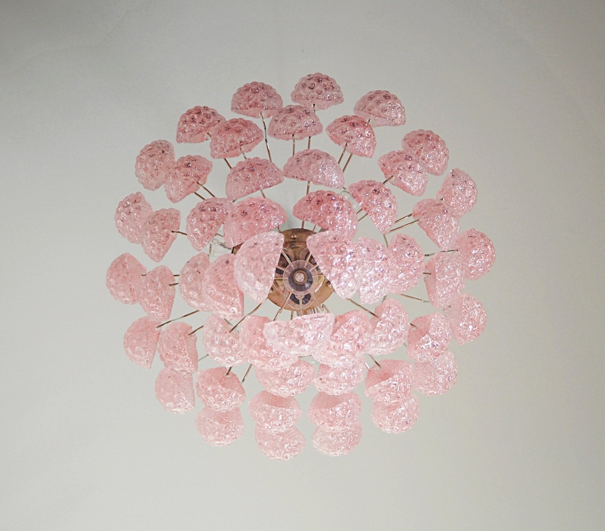 Modern Murano Pink Glass Dewdrop Chandelier product image