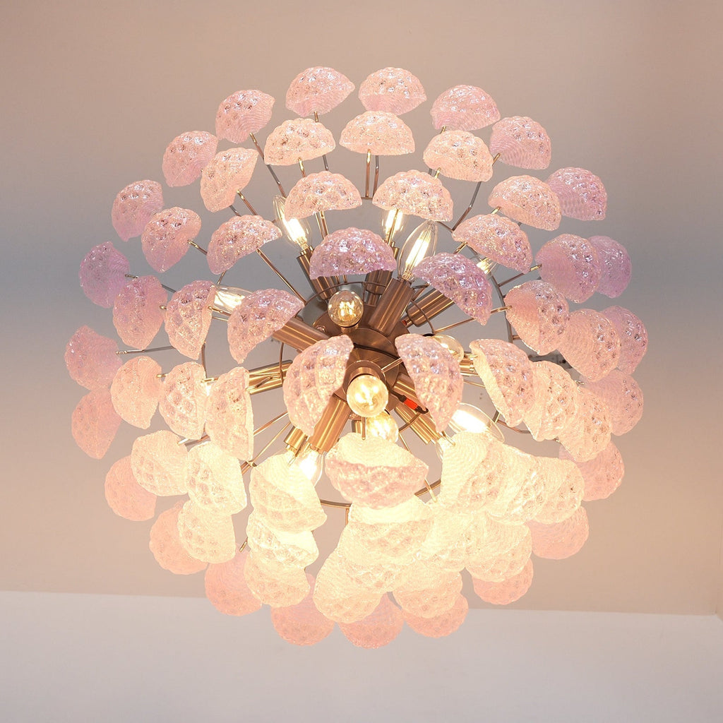Modern Murano Pink Glass Dewdrop Chandelier product image