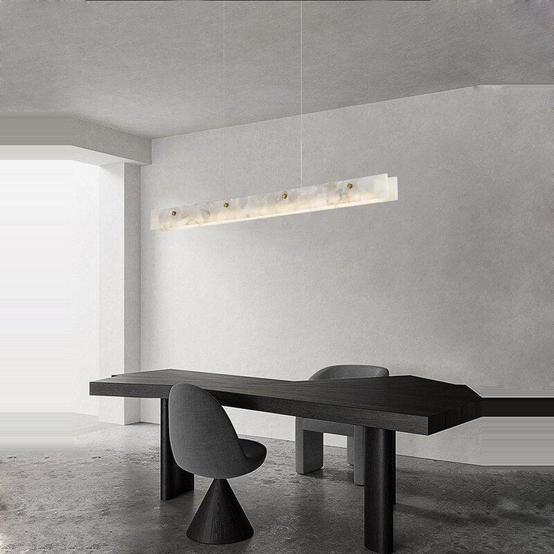 Natural Alabaster Kitchen Island Chandelier 60" by Bling Lighting Studio
