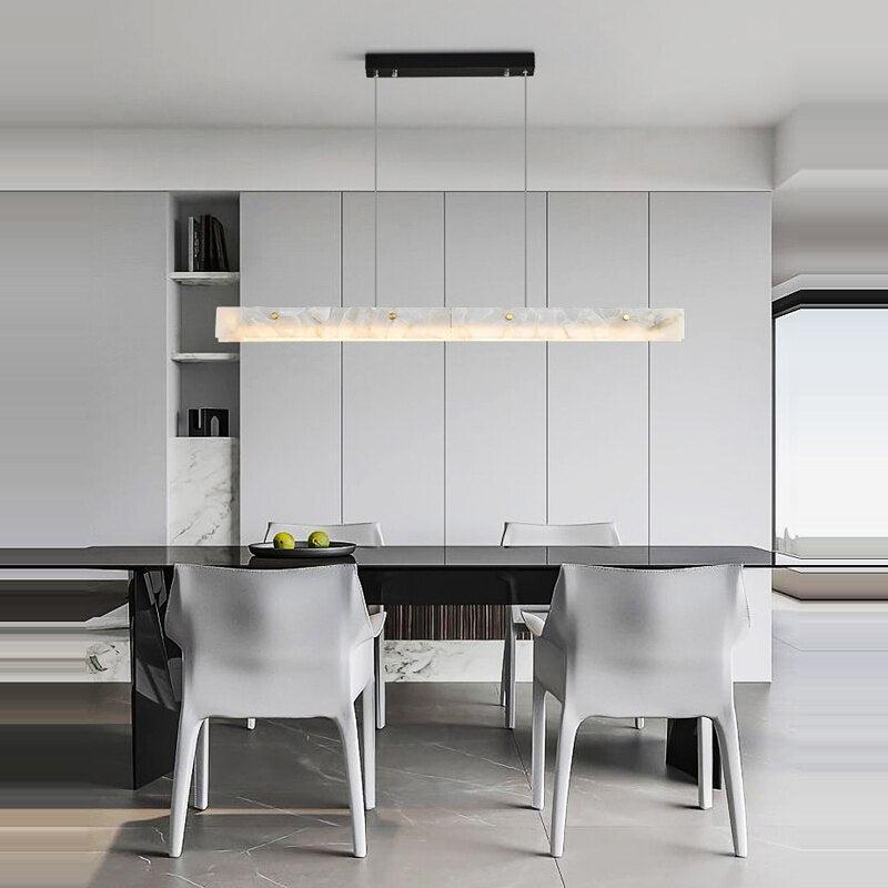 Natural Alabaster Kitchen Island Chandelier 60" by Bling Lighting Studio