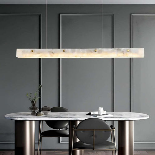 Natural Alabaster Kitchen Island Chandelier 60" by Bling Lighting Studio