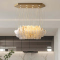 Natural Flake Alabaster Modern Chandelier by Bling Lighting Studio