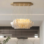 Natural Flake Alabaster Modern Chandelier by Bling Lighting Studio