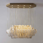 Natural Flake Alabaster Modern Chandelier by Bling Lighting Studio