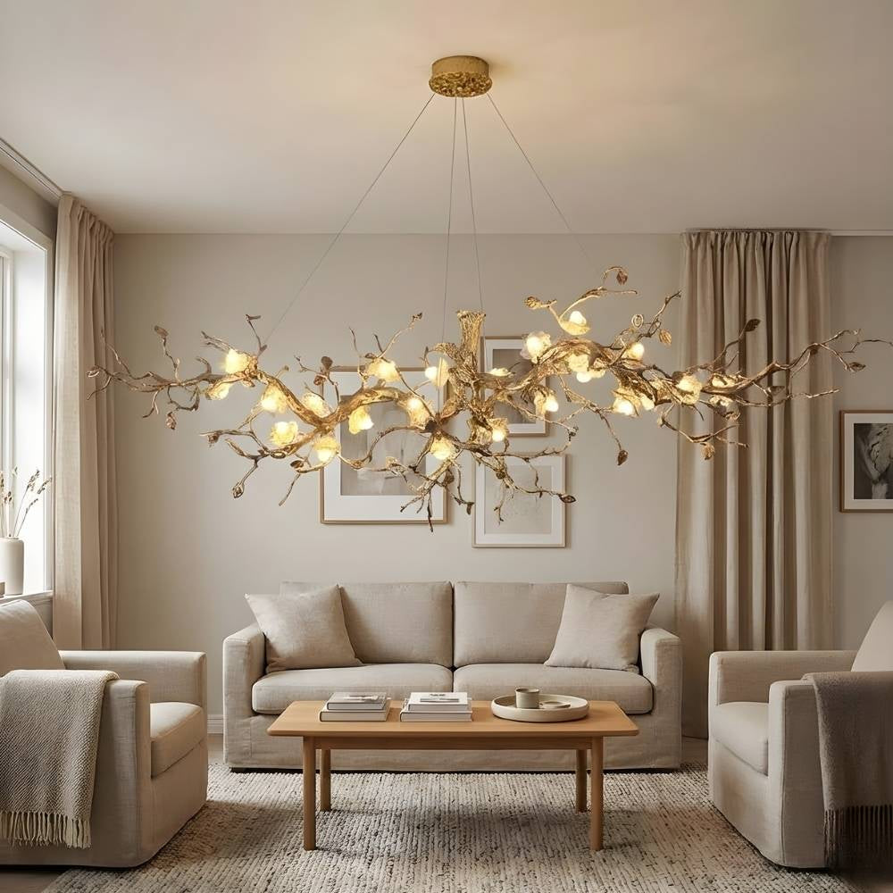 Mona Crystal Flower Branch Chandelier by Bling Lighting Studio