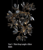 Octavia Black Branching Glass Flower Chandelier - A Captivating Blend of Beauty and Illumination : Enchanting Elegance