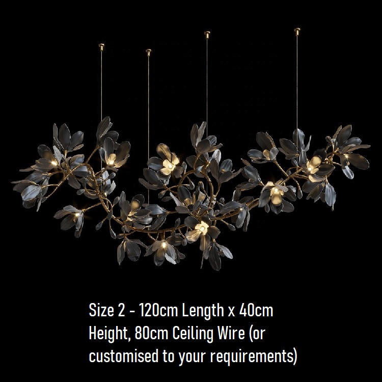 Octavia Black Branching Glass Flower Chandelier - A Captivating Blend of Beauty and Illumination : Enchanting Elegance
