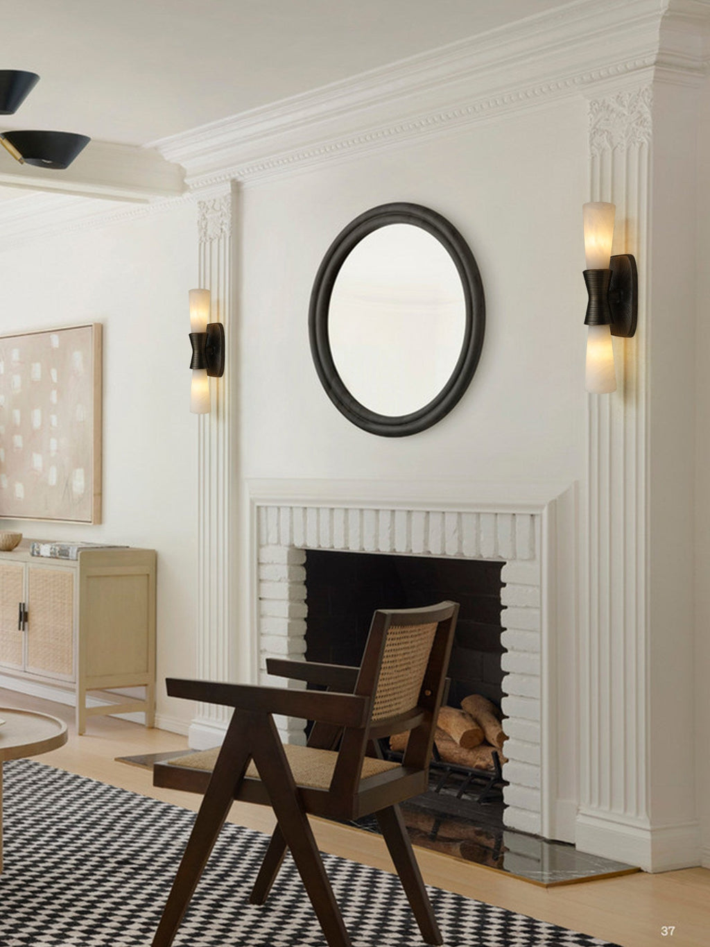Opal Alabaster Twist Wall Sconce by Bling Lighting Studio
