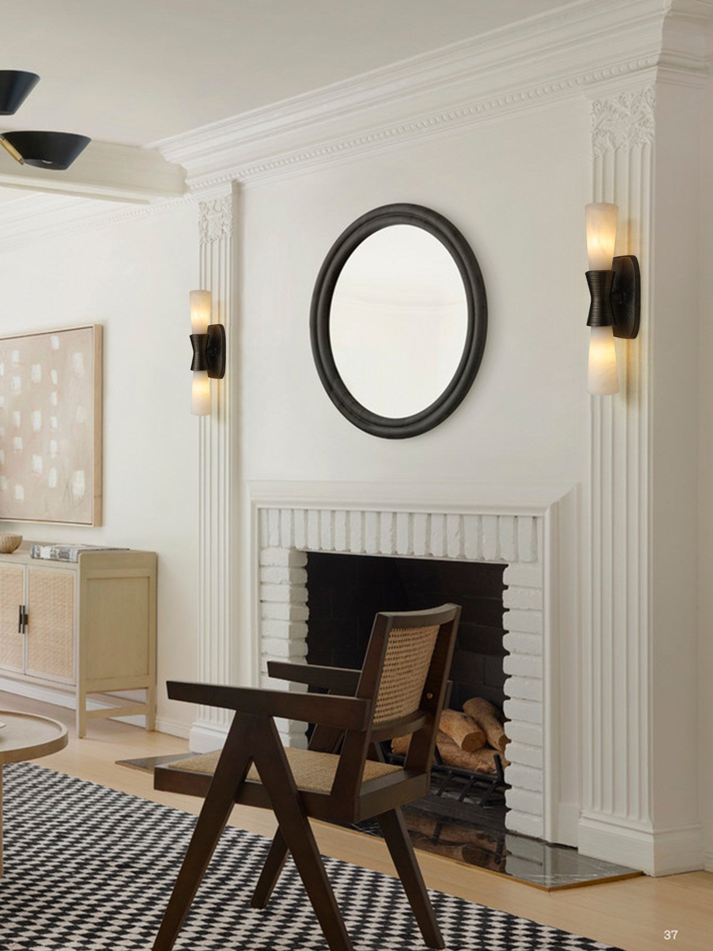 Opal Alabaster Twist Wall Sconce by Bling Lighting Studio