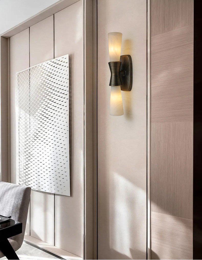 Opal Alabaster Twist Wall Sconce by Bling Lighting Studio