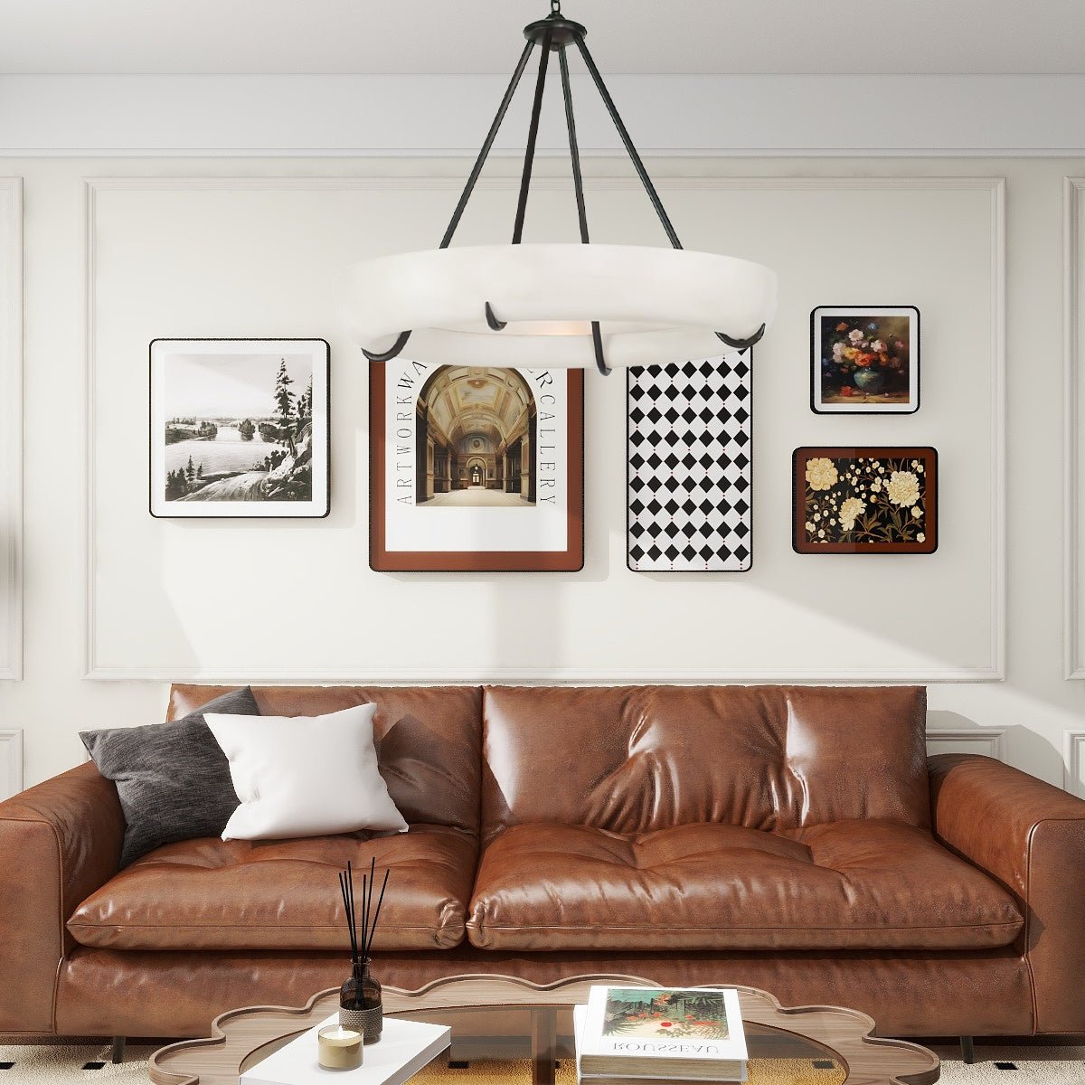 Orion Alabaster Chandelier by Bling Lighting Studio